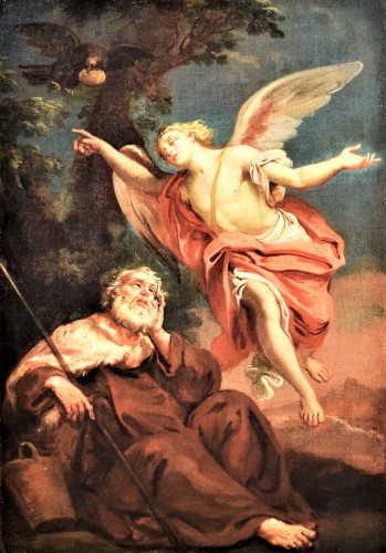 L'Ange de Dieu apparaît au Prophète Élie - École italienne du 17e siècle - Tableaux et dessins Style 